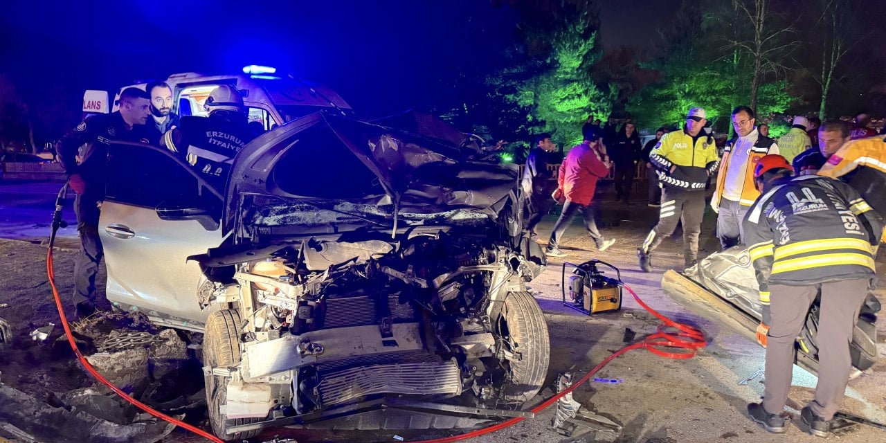 Erzurum'da kamyon 6 araca çarptı, 8 kişi yaralandı