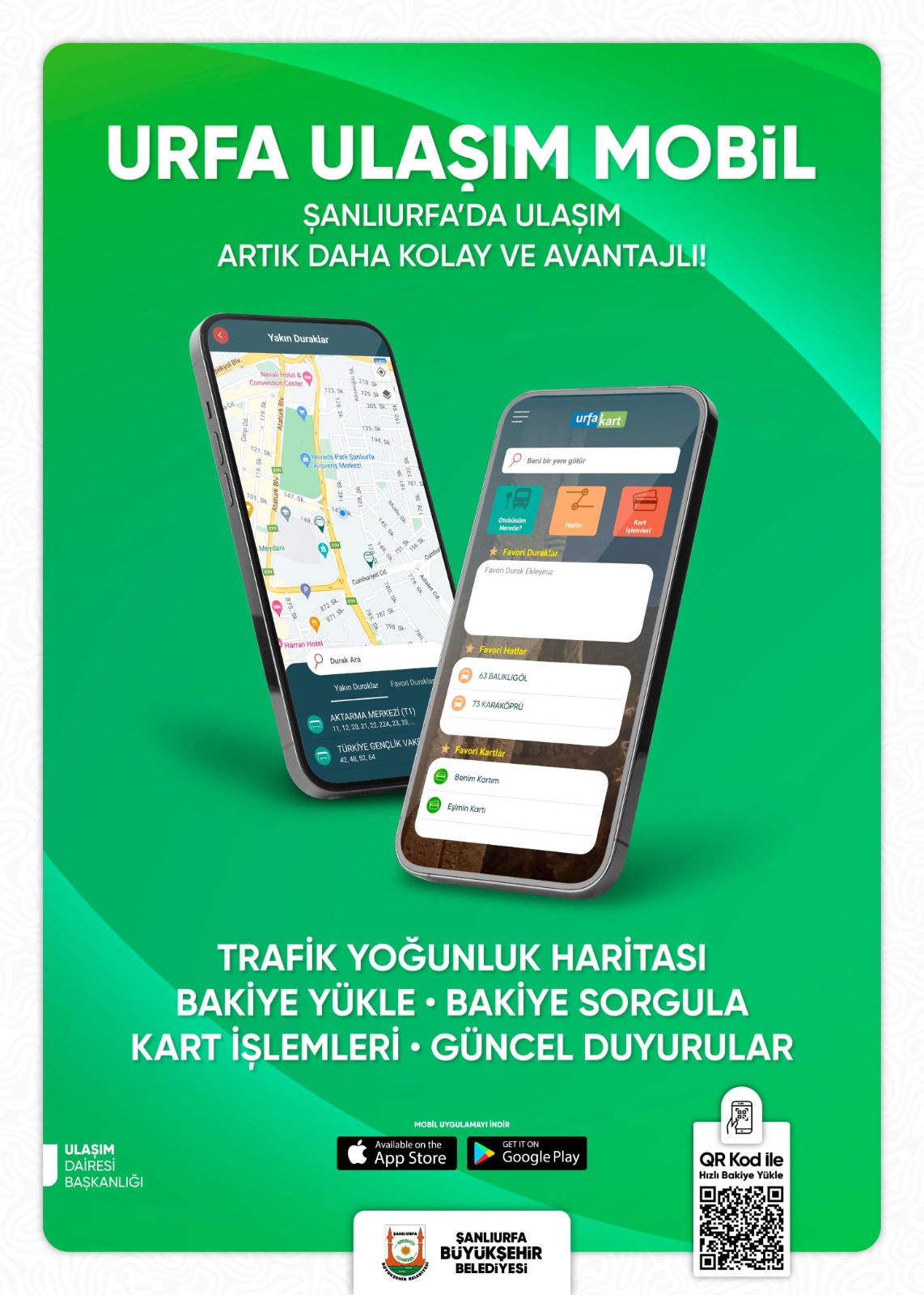  ŞANLIURFA’DA ULAŞIM ARTIK DAHA KOLAY VE AVANTAJLI! TRAFİK YOĞUNLUK HARİTASI İLE ZAMAN KAZANIN