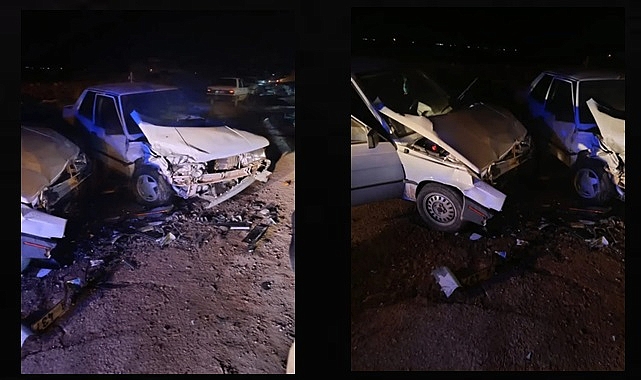 Viranşehir'de iki otomabilin kafa kafaya çarpışması sonucu  10 yaralandı
