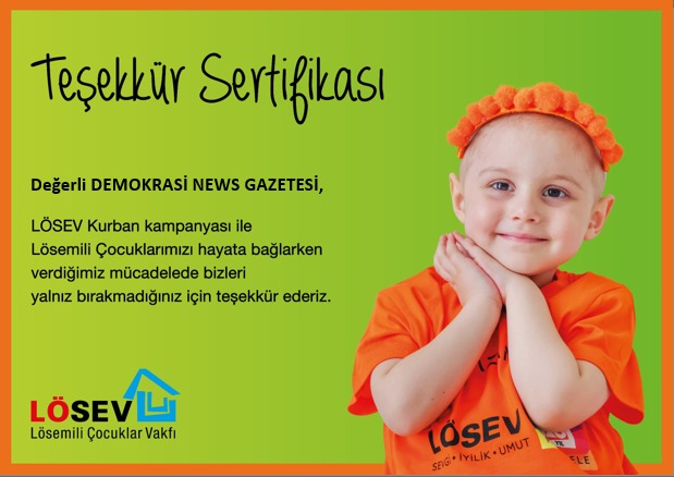  DemokrasiHaber.com’a Kurban Bayramı Döneminde Gösterdiği Destek İçin Teşekkür Sertifikası Verildi